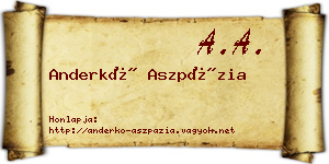 Anderkó Aszpázia névjegykártya